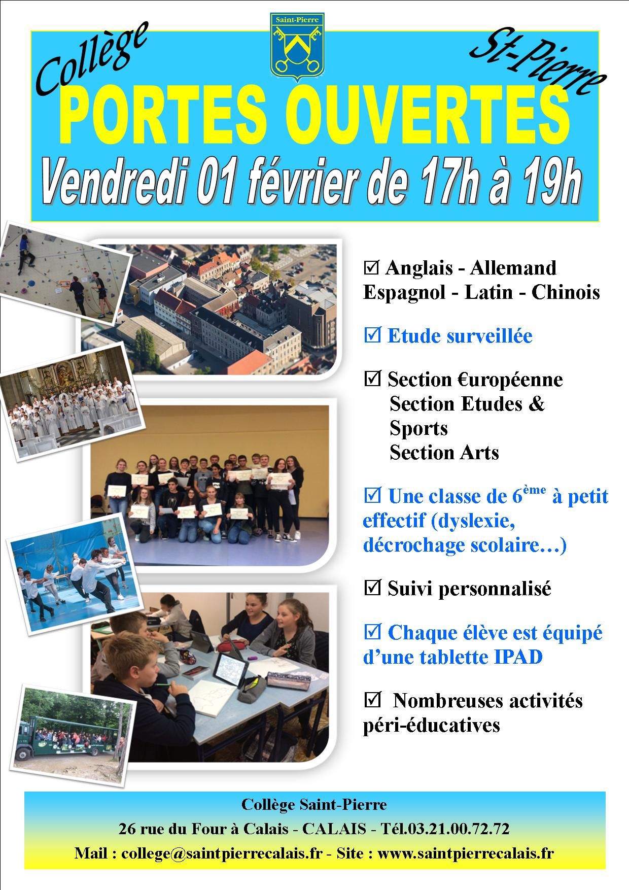 Affiche Portes ouvertes Collège février 2019